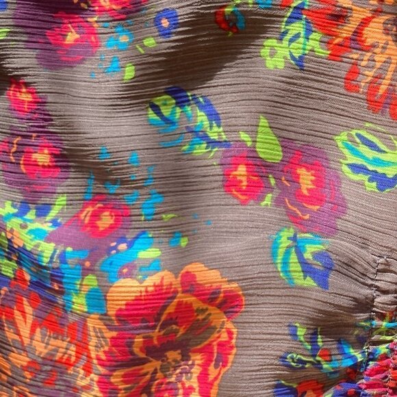 Decree SZL Gray floral corset top Boho English Countryside Dark Romance Whimsigo - Picture 5 of 7